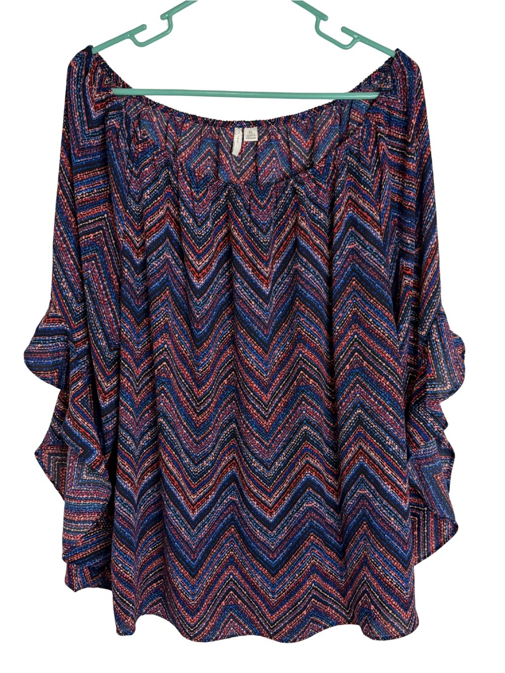 C Est. 1946 Women’s Off-Shoulder Chevron 3/4 Sleeve Blouse Size XL